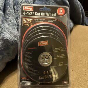 King 4 1/2”x1/16x7/8 Inch Grinding Cutting Off Wheel 1308-0 Reinforced Pack Of 5